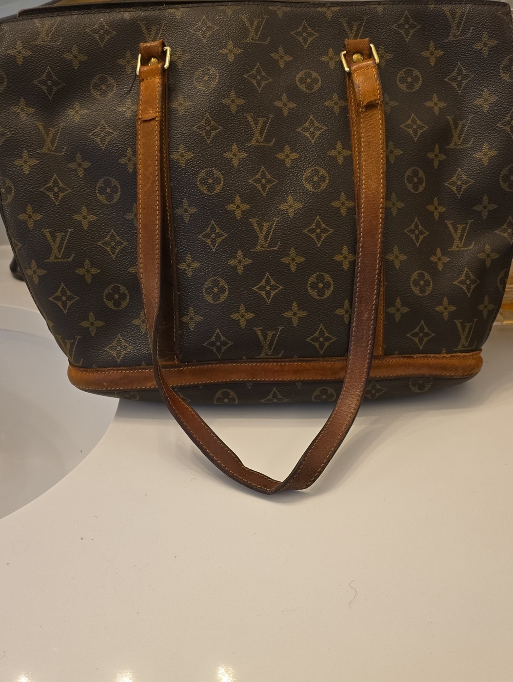 Louis Vuitton Monogram Babylone Canvas Brown Leather Shoulder Bag